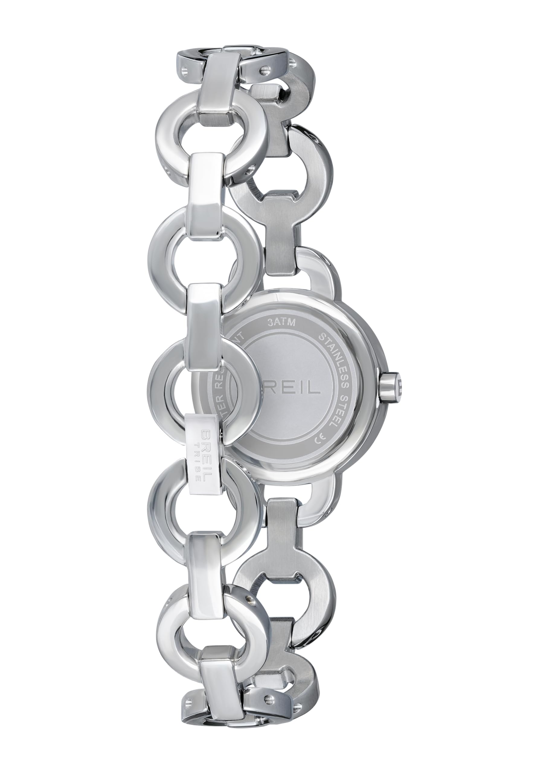 Breil, Collezione Agata, Orologio Gioiello Donna, Cassa in Acciaio, Bracciale con Eleganti Cristalli Bianchi, Quadrante Bianco, Movimento al Quarzo, Resistente all'Acqua, Diametro 25 mm, Silver