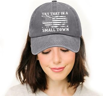 Wuasrgih Baseball Cap, Baseball Cap | Baseball Caps Comfortable Men Ball Caps Try in a Little Town | Fashion Golf Hat Funny Trendy Cap for Men Women