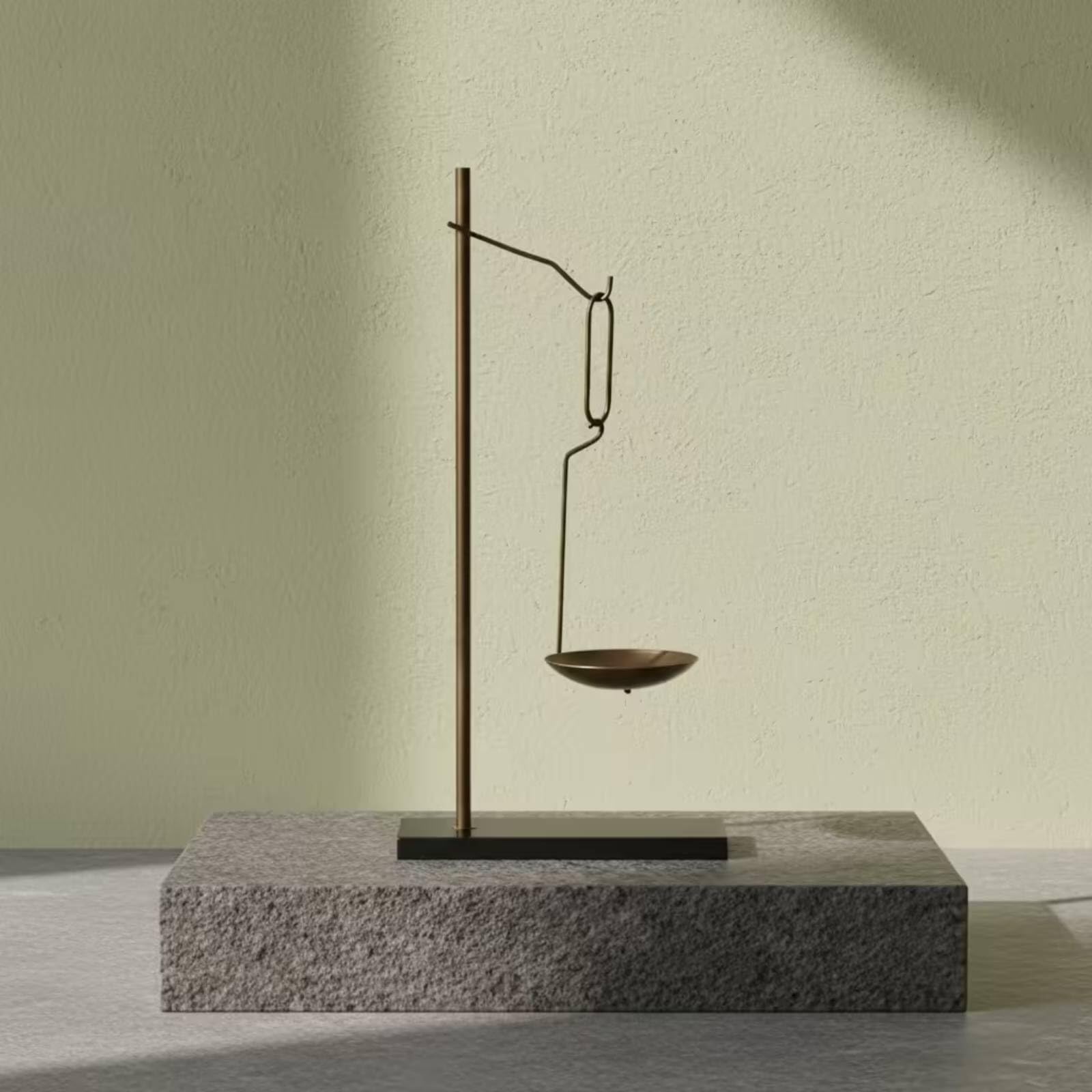 Tischkerzenhalter Mit Steinfuß Geometrischer Kerzenständer Mit Metallrahmen