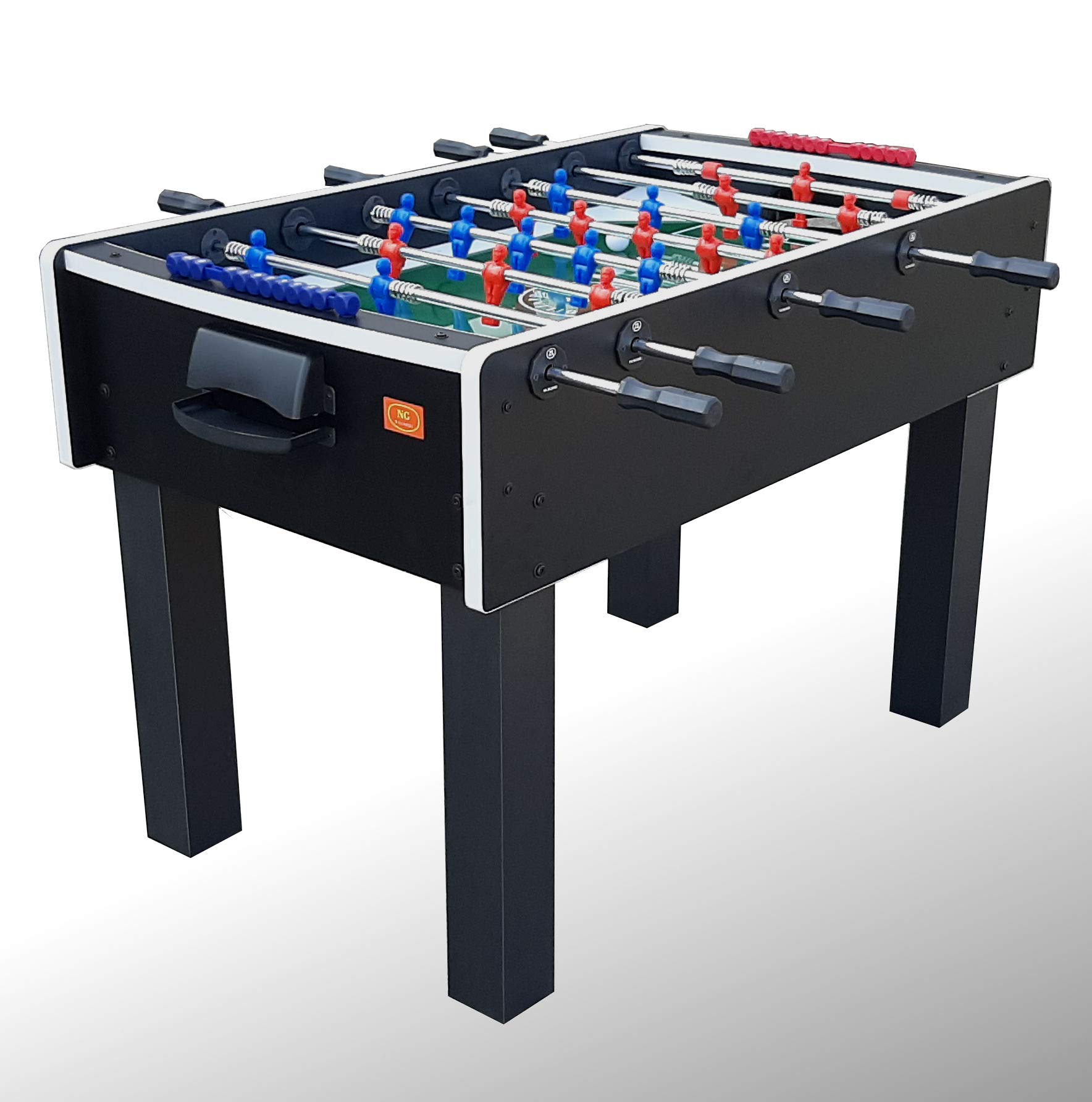 NG Biliardi Calcio Balilla Professionale Conrad con aste uscenti/Passanti e Piano in Vetro