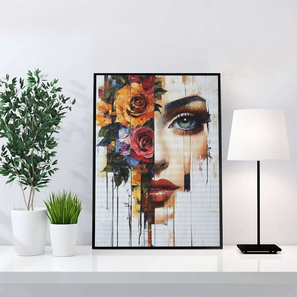 Diamond Painting Kit Completo, Diamond Painting Donna, 5D Quadrato Pittura Diamante Kit Manualidades Adultos DIY Diamantini Crystal Art Disegni Ricamo Punto Croce Artigianale, 60x90cm Fiori j0-990