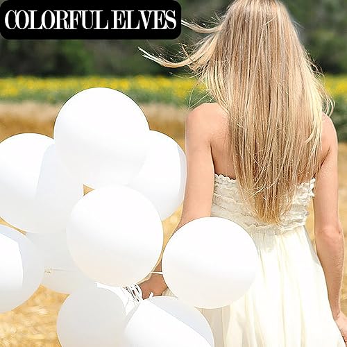 Miniatura 4 de 100 globos blancos de 12 pulgadas para helio, globos de látex blanco mate, brillantes, para decoración de fiestas (blanco)