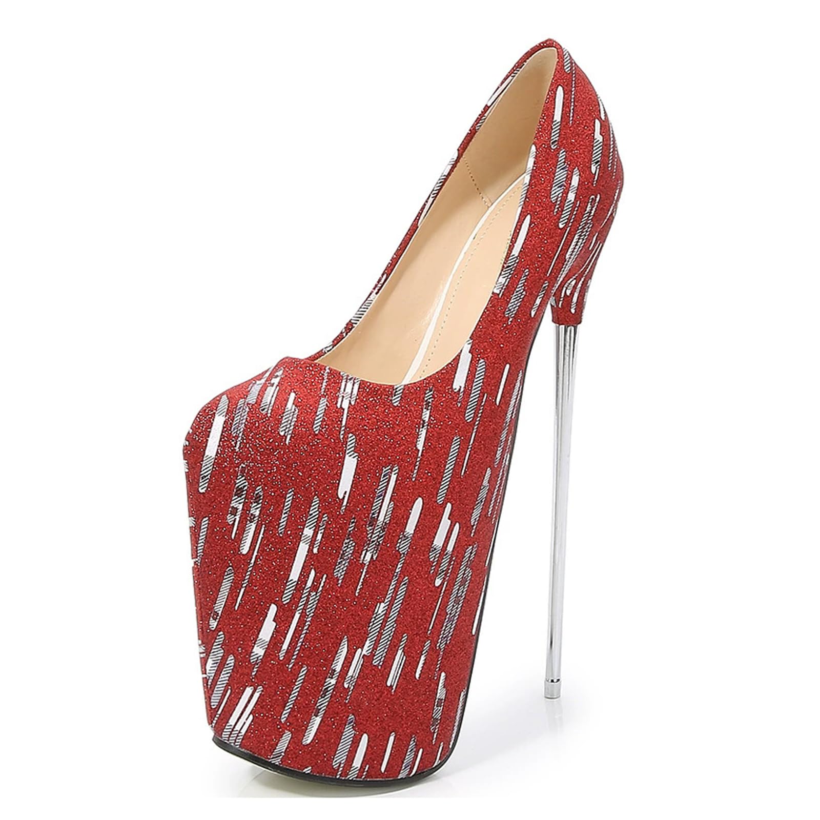 Sandali con Tacco Alto da Donna. Décolleté con Plateau Extra Large da 22 cm/8,6 Pollici. Adatto per Abiti da Club Femminile, Balli di Ritorno a casa