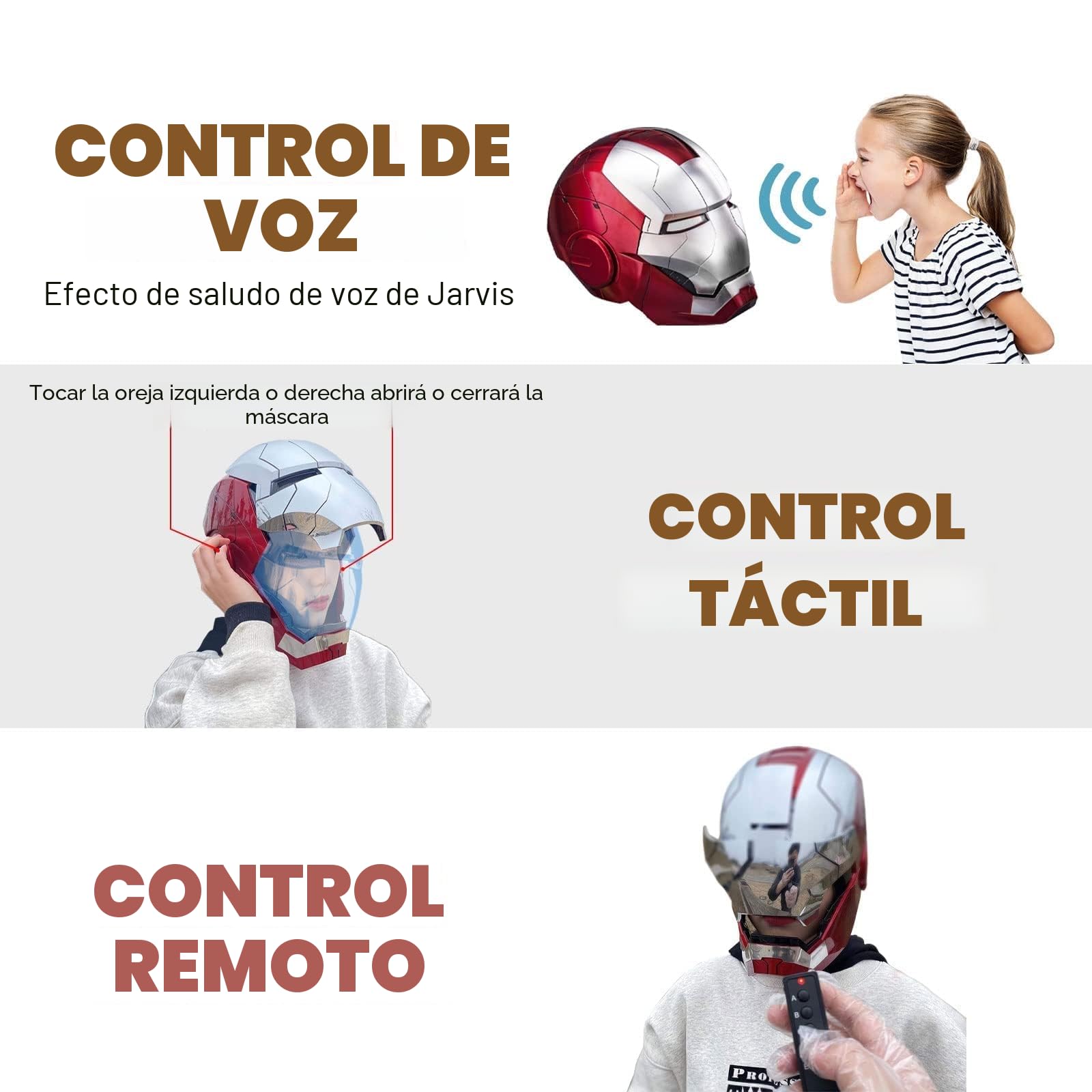 GEEOO Casco Electrónico Mk5 1:1 De Iron Man – Control Por Voz, Máscara Automática Y Ojos LED