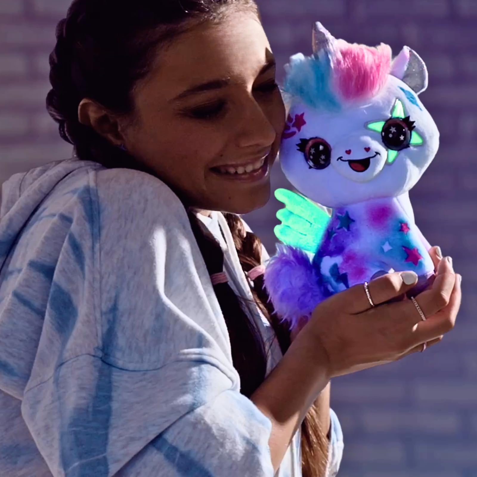 Airbrush Plush Unicorn Glow In The Dark, White - Image 4