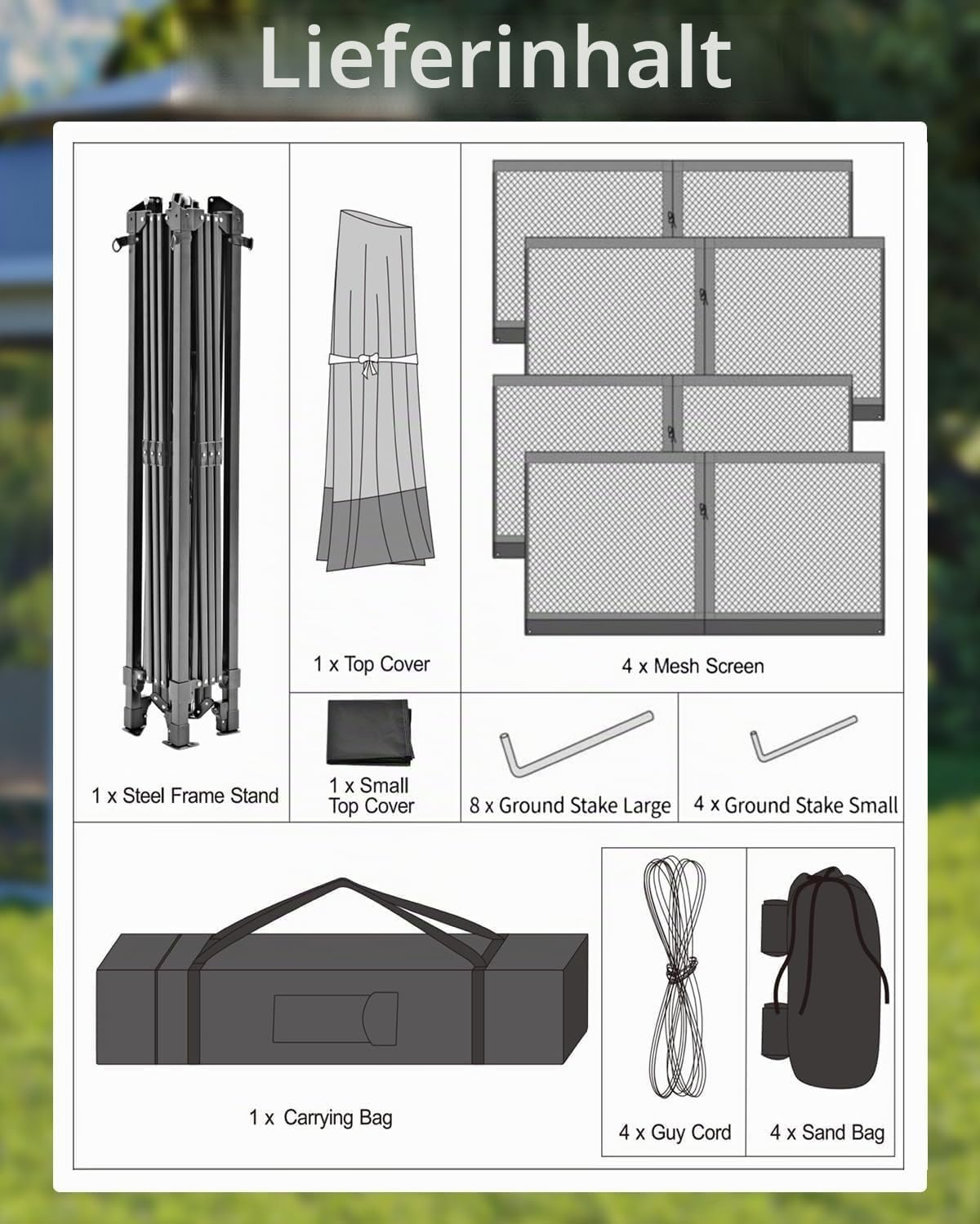 Pavillon 3.6x3.6m Mit Doppeltem Belüftungsdach Für Den Garten