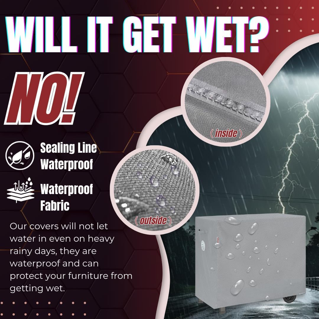 Turtle Life BBQ Grill Cover, 47 Inch Heavy Duty Waterproof Barbecue Gas Grill Covers for Flat Top Griddle, Anti-Fading Cover for Gas Grill, Gray