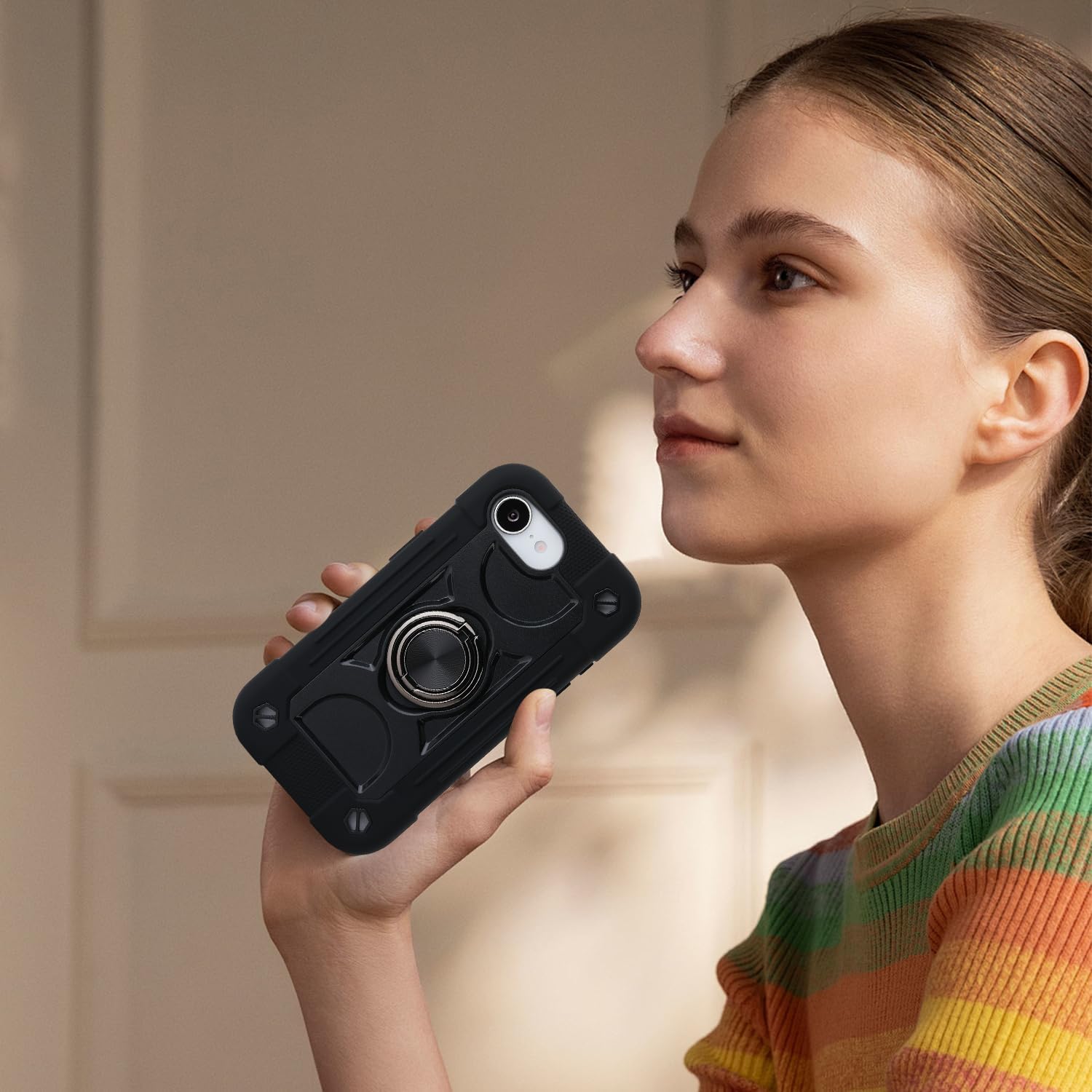 MARKILL Compatible with iPhone 16e Case with Stand, Military Grade Drop Protection Full Body Rugged Heavy Duty Case 3 in 1 Protective Durable Cover for iPhone 16e 6.1” 2025 (Black) - Image 7