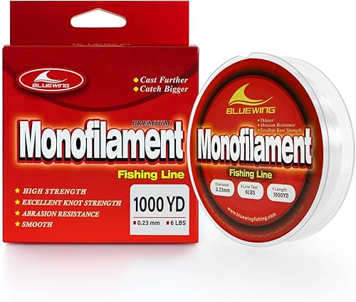 Miniatura 19 de BLUEWING Sedal de pesca monofilamento 6,8,10,12,15,20,25,30,40,50,60,80,100,130,250,300,400 libras, 50,100,500,1000,3000 yardas, hilo de pescar mono