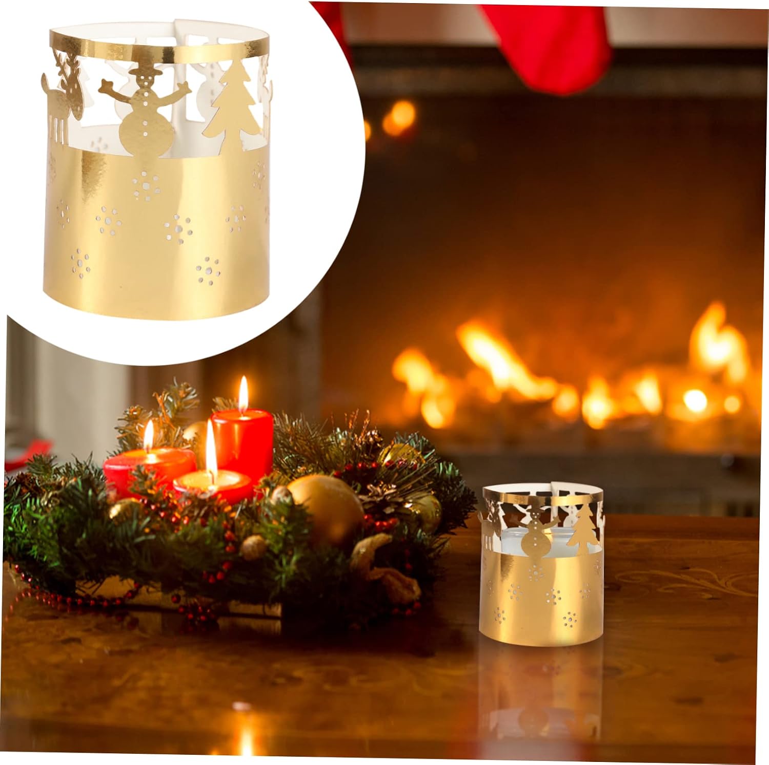 ORFOFE 50pcs Christmas Snowflake Paper Lampshade Hollow Candle Decor for Festive Home Party Wedding Decorations and Easy to Use Holiday Atmosphere