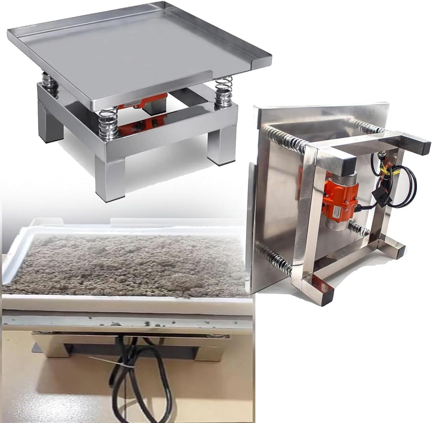 Pequeña mesa vibratoria de hormigón, agitador de hormigón, bloque de prueba de banco de pruebas de vibración, plataforma de vibración de acero inoxidable, mini mesa de vibración de 3000 rpm, mesa