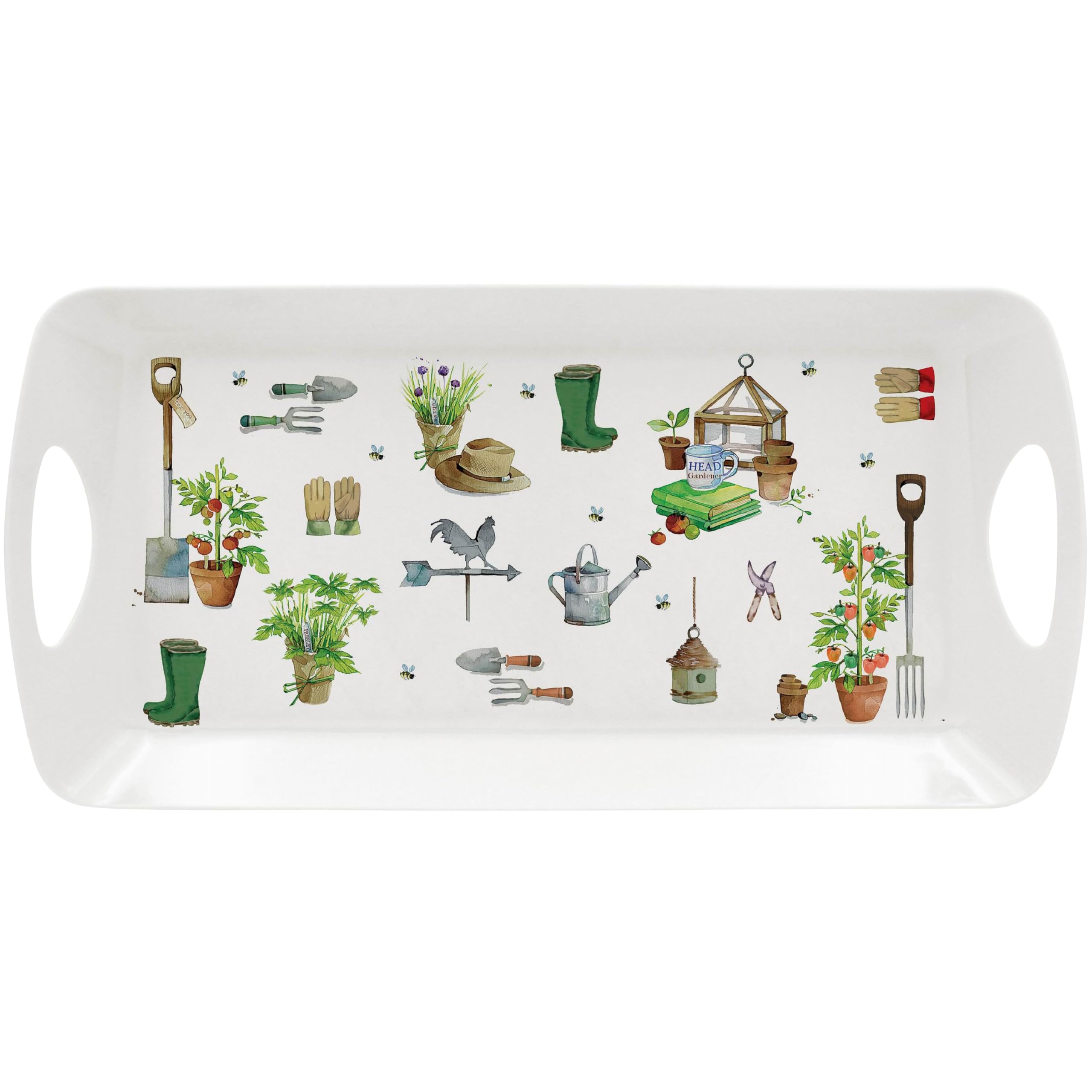 The Leonardo Collection Green Fingers Tray Medium For Serving Dishes | Serving Trays For Kitchen Accessories | Lovely Serving Platter For Serving Food & Tea Trays For Food Serving