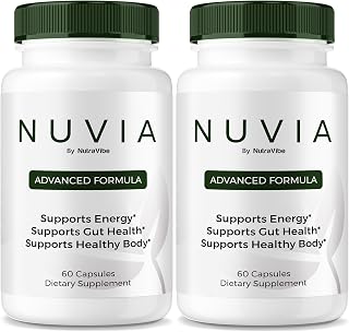 (2 Pack) Nuvia Capsules – Premium Nuvia Organics Formula with Natural Ingredients to Suppport Energy, Healthy Shape and Total Body Support | Easy-to-Take Pills, Official Review (120 Capsules)