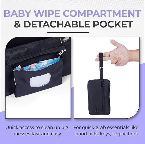 Miniatura 6 de Organizador universal para cochecito - Carrito multifuncional para cochecito con portavasos - Correas antideslizantes para todos los cochecitos -