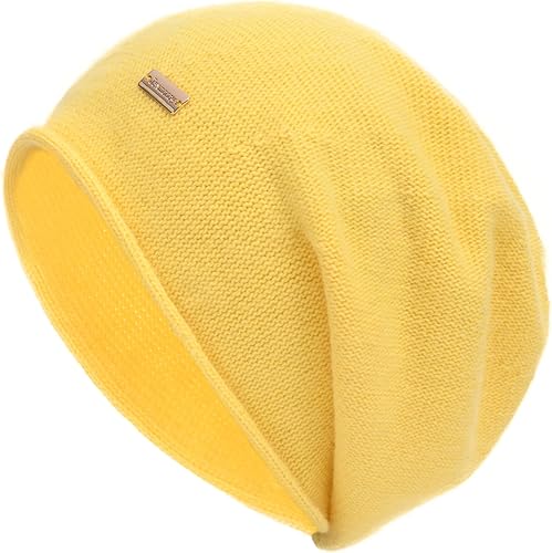 jaxmonoy Gorro de punto holgado de cachemira para mujer, gorro de invierno suave y cálido de lana para mujer