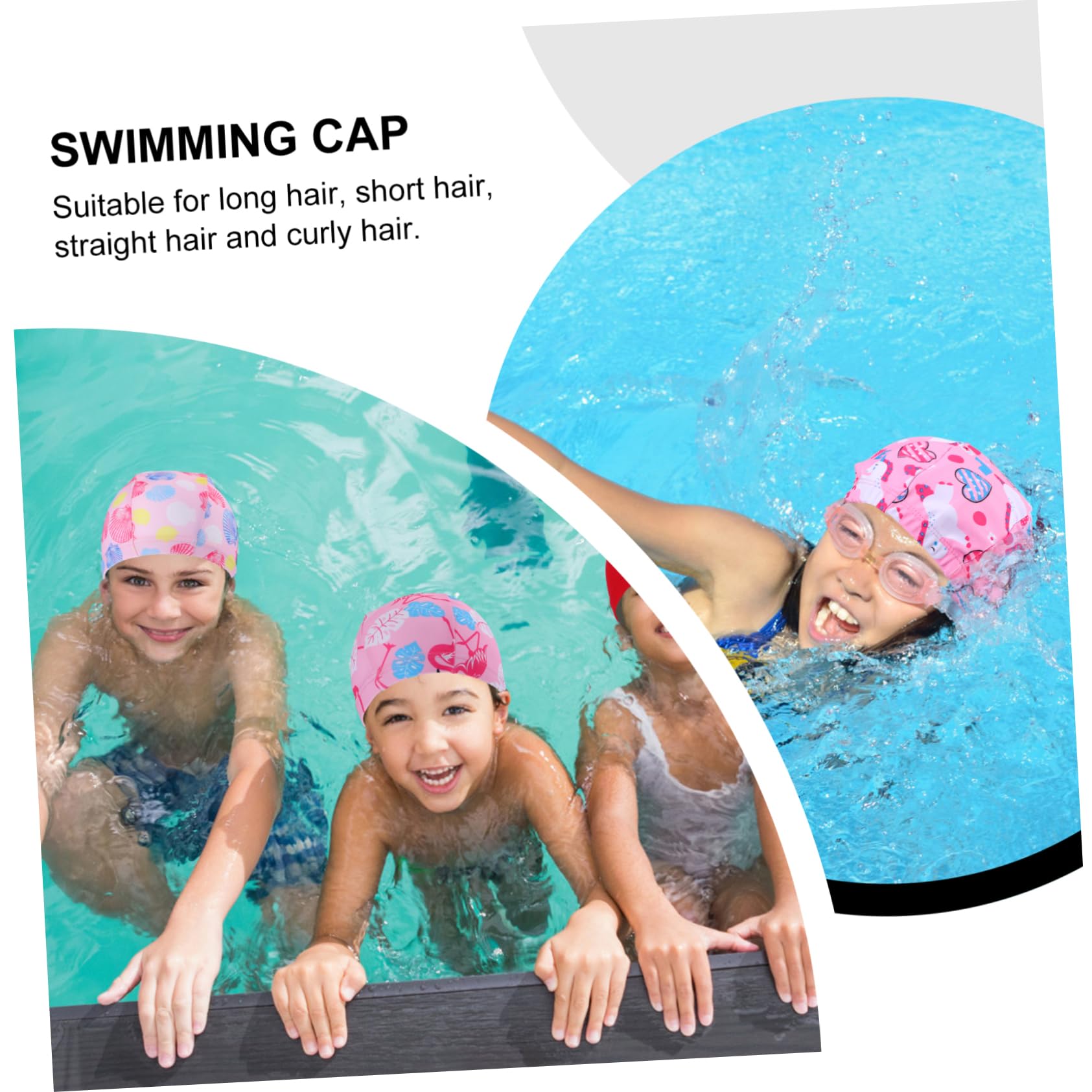SUPVOX Bonnet De Bain Enfant Bonnet De Bain pour Les Cheveux Grand Bonnet De Bain Cheveux Bonnet De Bain Seau Nageurs Bonnets De Bain Drôles Lunettes De Plongée Polyester