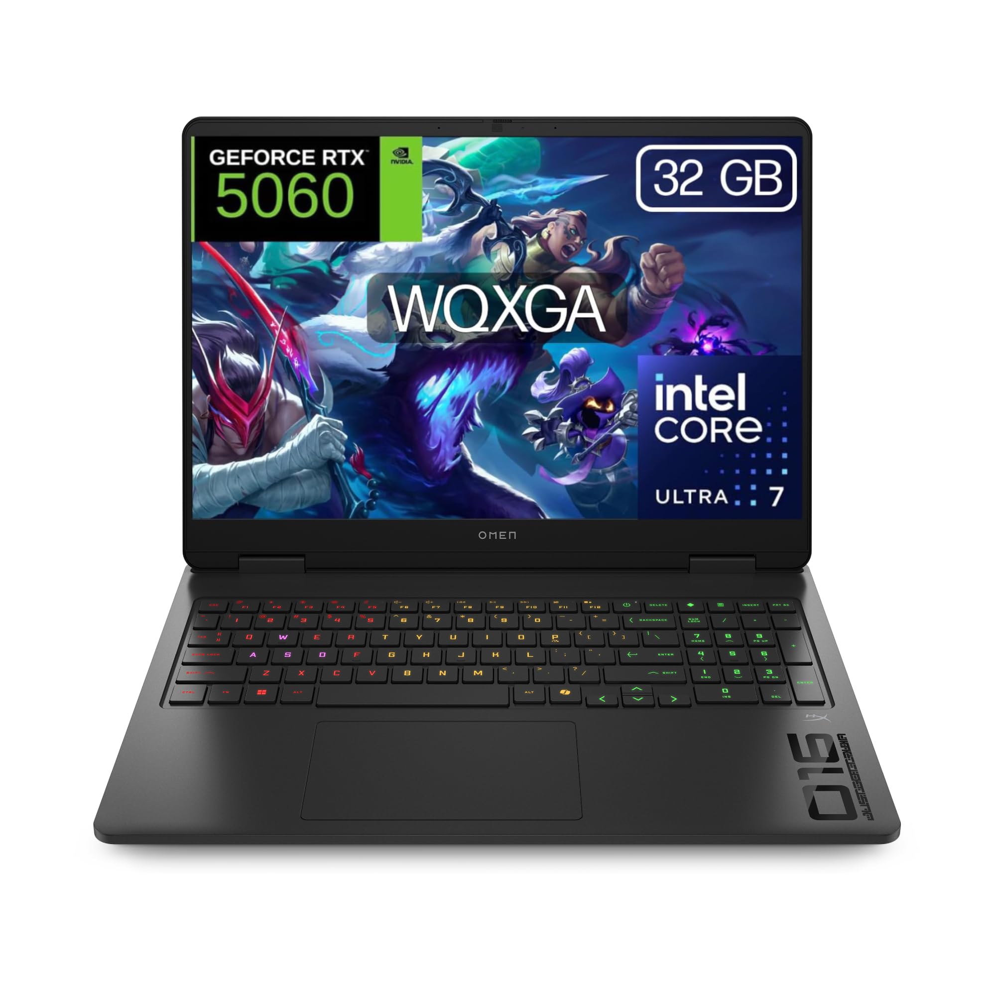 HP OMEN 16-am0061ns, Ordenador portátil Gaming 16" 2.5K WQXGA (Intel Core Ultra 7 255H, 32GB RAM, 1TB SSD, NVIDIA GeForce RTX 5060 8GB, FreeDOS) - Negro - Teclado QWERTY Español