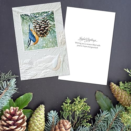 Miniatura 2 de Juego de tarjetas de felicitación navideñas en relieve en caja, colgantes, 16 unidades