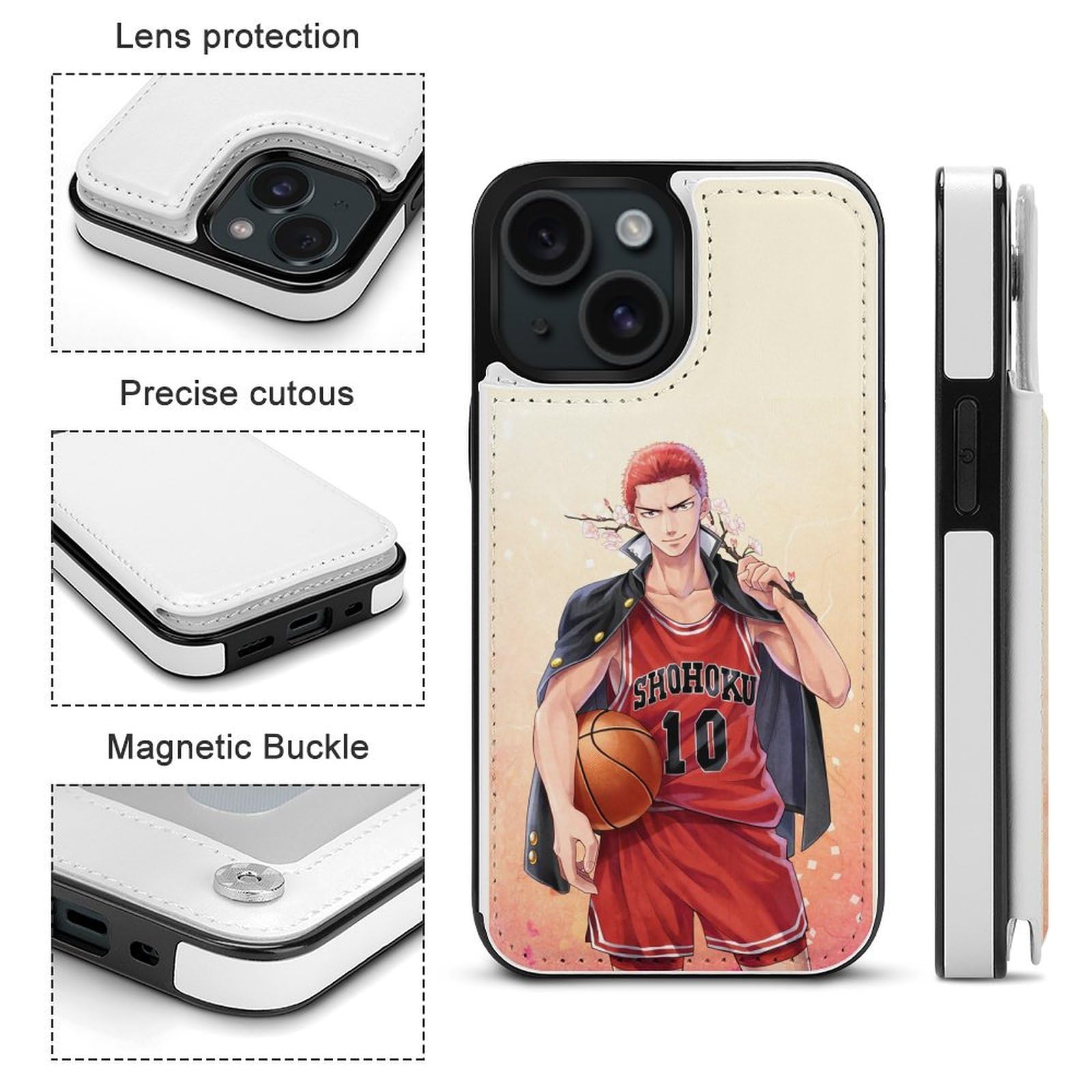 Amazon.co.jp: iPhone15 ケース 手帳型 スラムダンク 桜木花道