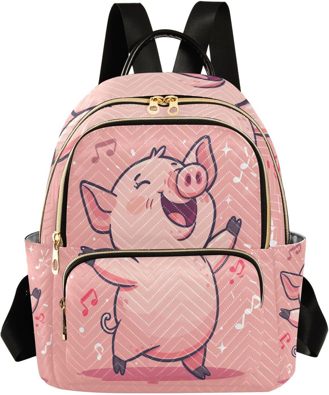 ALAZA Cute Pig Dancing Women Backpack Purse Shoulder Bag