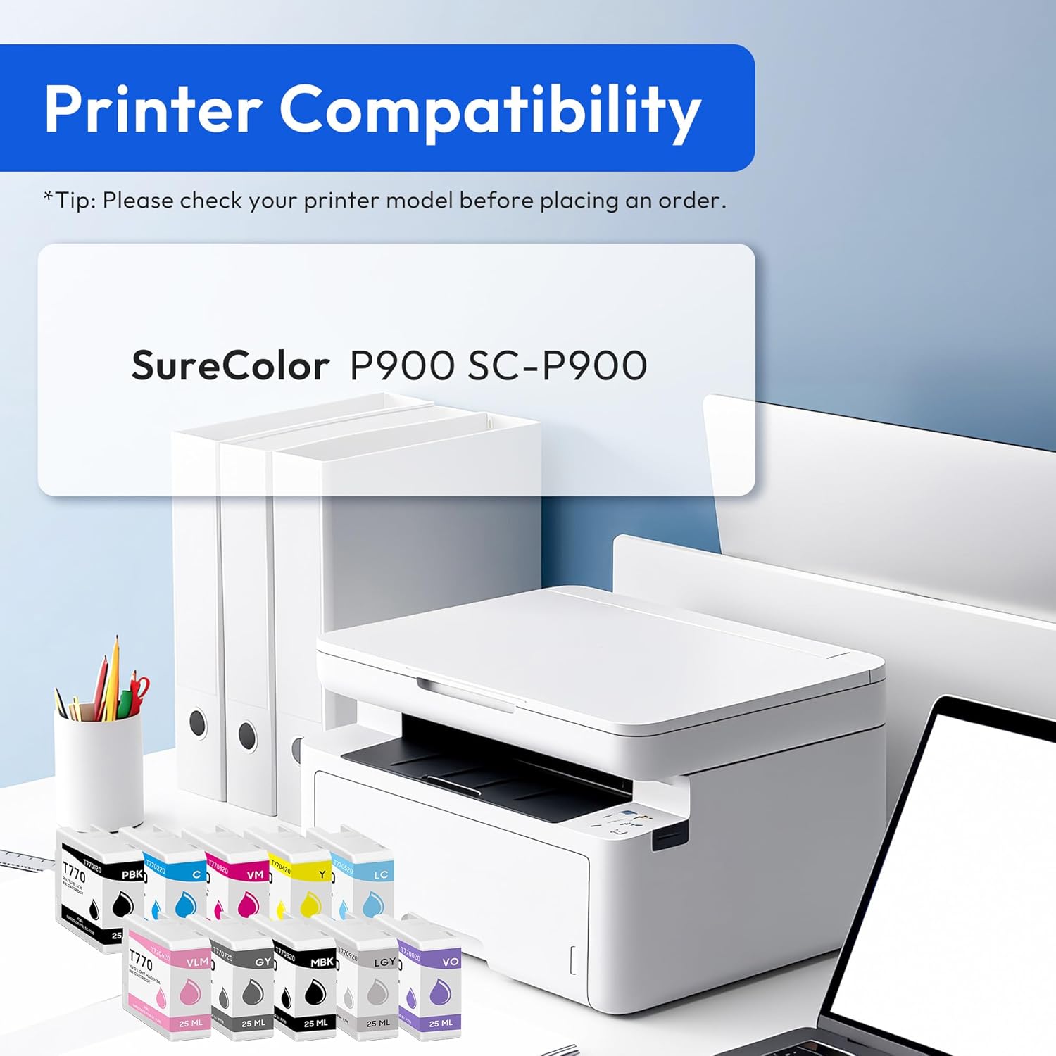 T46 T46Y UltraChrome PRO10 Ink Cartridge Set (with Chip) Remanufactured T46YD T46Y1 T46Y2 T46Y3 T46Y4 T46Y5 T46Y6 T46Y7 T46Y8 T46Y9 Ink Replacement for SureColor P900 SC-P900 Printer, 10 Pack T46Y