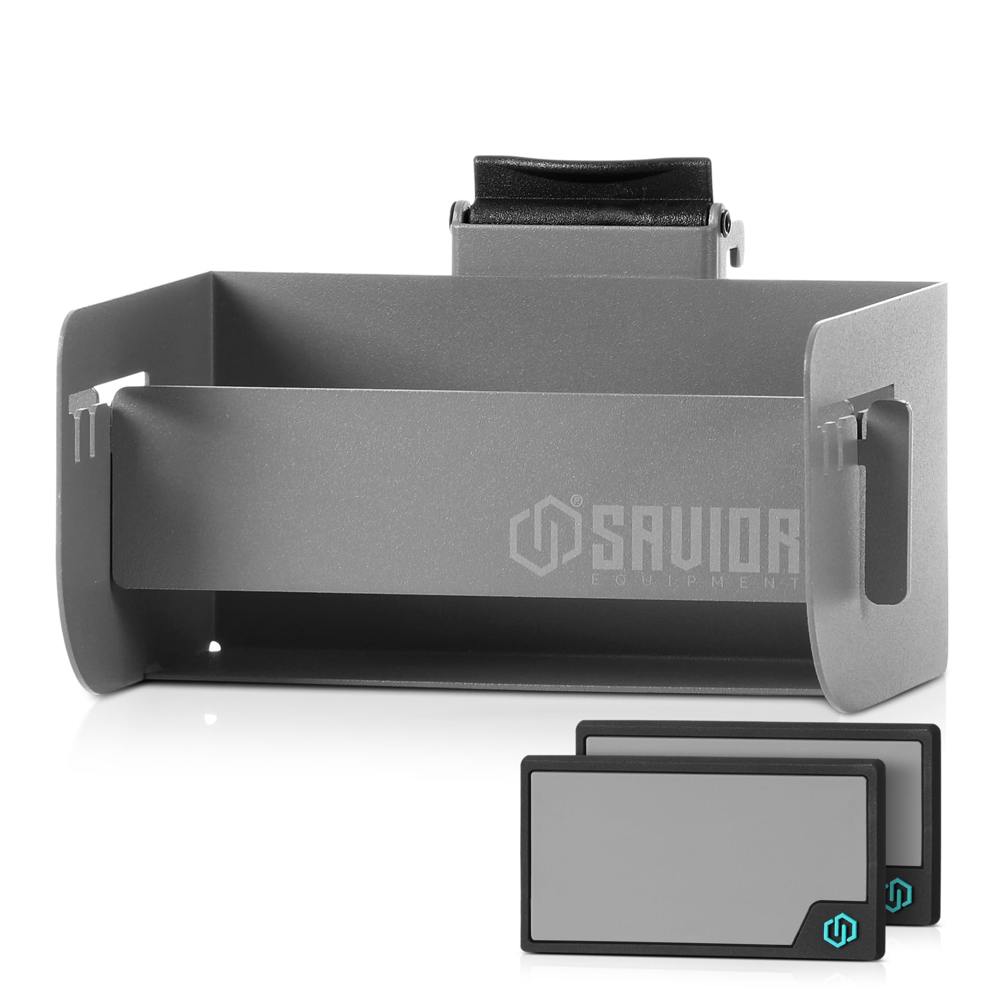 Savior EquipmentWall Rack System Universal Magazine Rack Holder Slat Wall Mount Display Organizer Hanger, Adjustable to Fit Most 9MM .45 Pistol 5.56 .308 Rifle Mags, Heavy-Duty Steel Construction