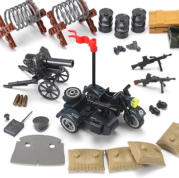 WW2 Weapons Accessories Pack Military Toy Building Set for Soldier Figures Bricks Model Army Tactical Outfits Gear Piece Kit