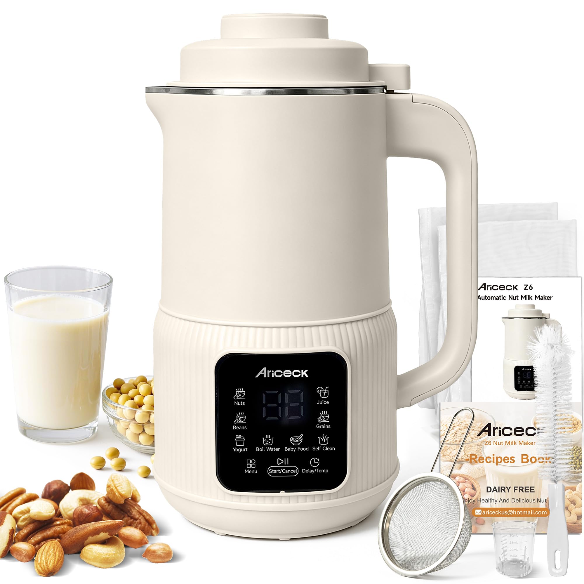 8 in 1 Macchina Latte Vegetale 1,2L Macchina per Latte di Soia e Mandorla