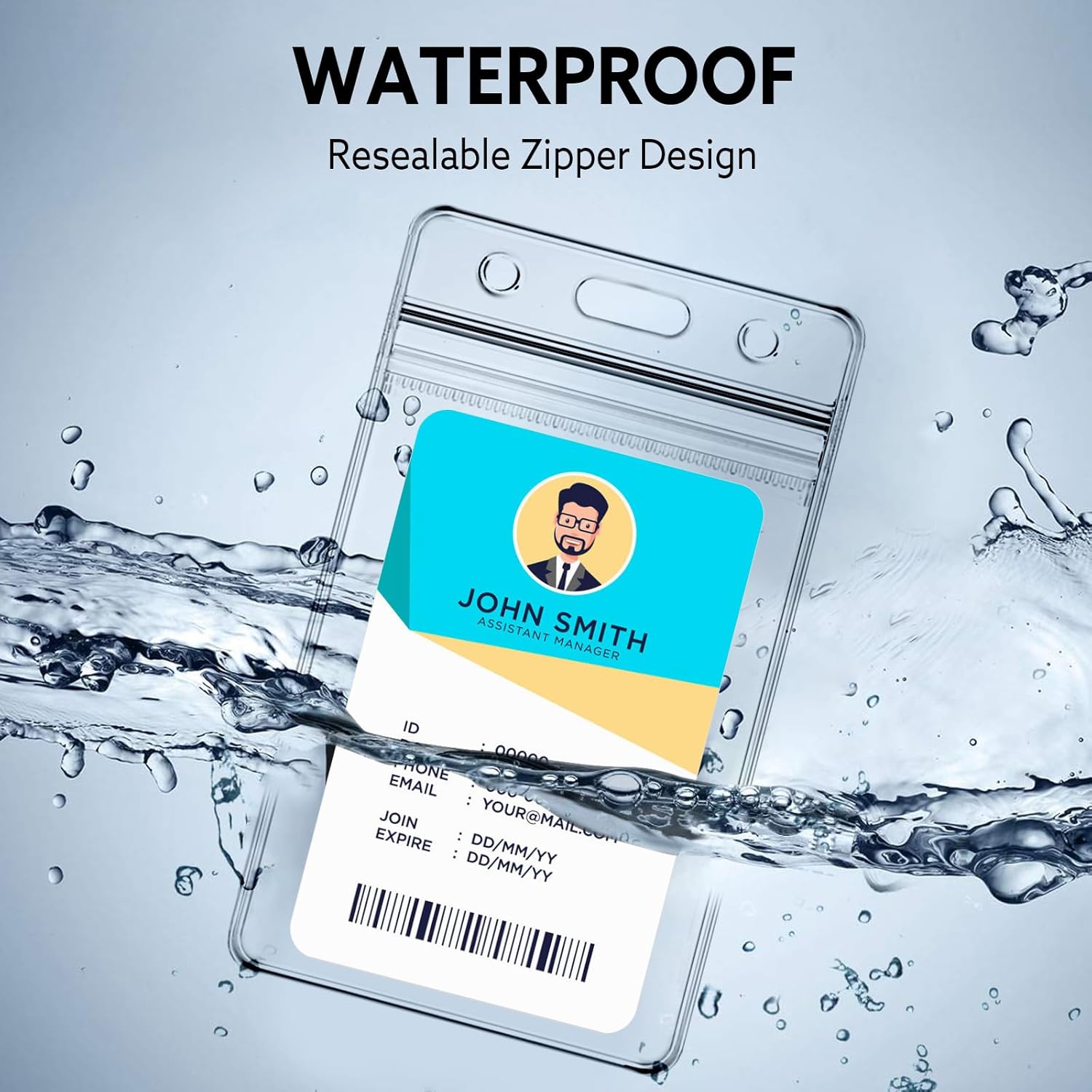 6 Pack Lanyards for ID Badges Holder Retractable Lanyards for Cruise Ship Cards Badge Reel Clip with ID Holders Clear Waterproof - Image 5