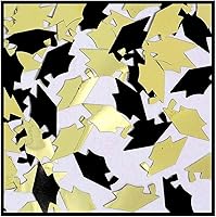 Vista 1 de Beistle Congrats Caps Confeti negro y dorado