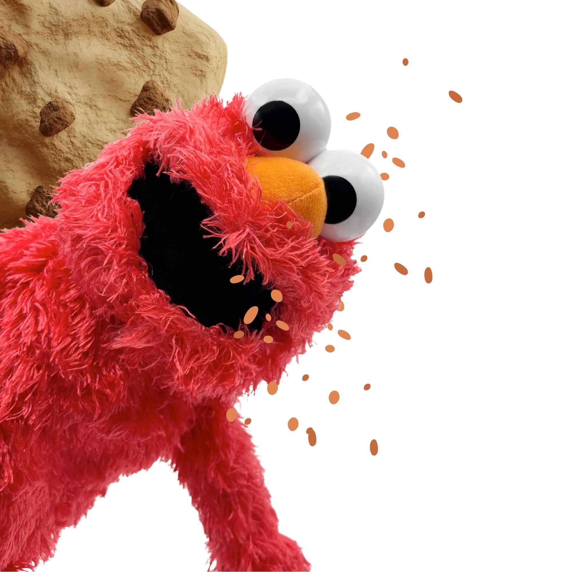 Marioneta Mano Peluche de Elmo, Títere de Mano, Finger Puppet, Marioneta Barrio Sésamo, Juguete Educativo, Material Algodón de Felpa y PP, Tamaño 30 cm, Diseño Elmo