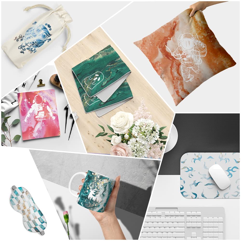 Papel De Sublimación Para Camisetas | Infusible Transfer Ink Sheets 12x12 | Mármol Acuarela Para Tazas, Cucharas Y Más | 8 Hojas Que Dan Vida A Tus Diseños