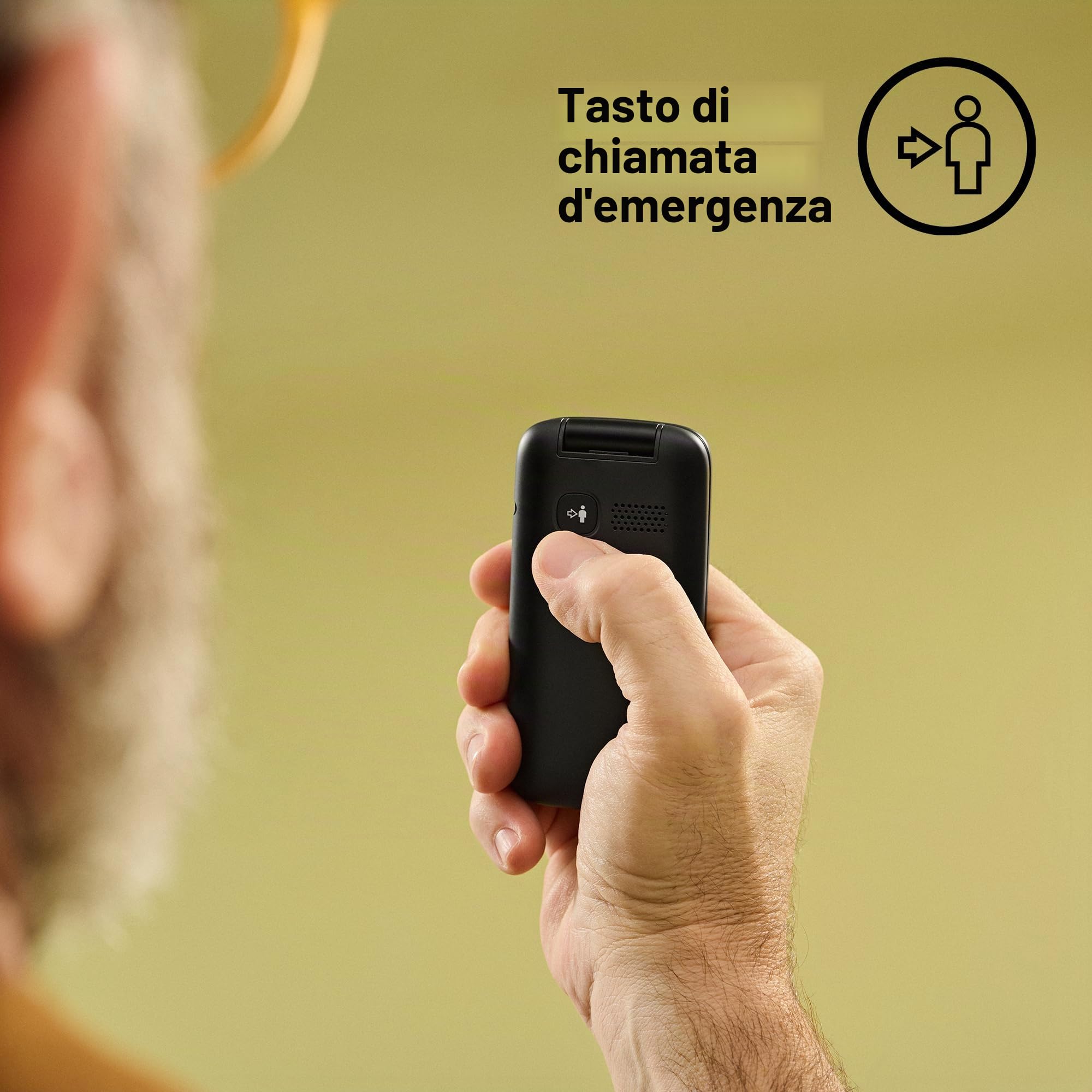 Panasonic KX-TU410 Telefono Cellulare 4G a Conchiglia 2,4 Pollici, Tasto SOS, Bluetooth 5.0, HAC, Vivavoce, IP44, Nero