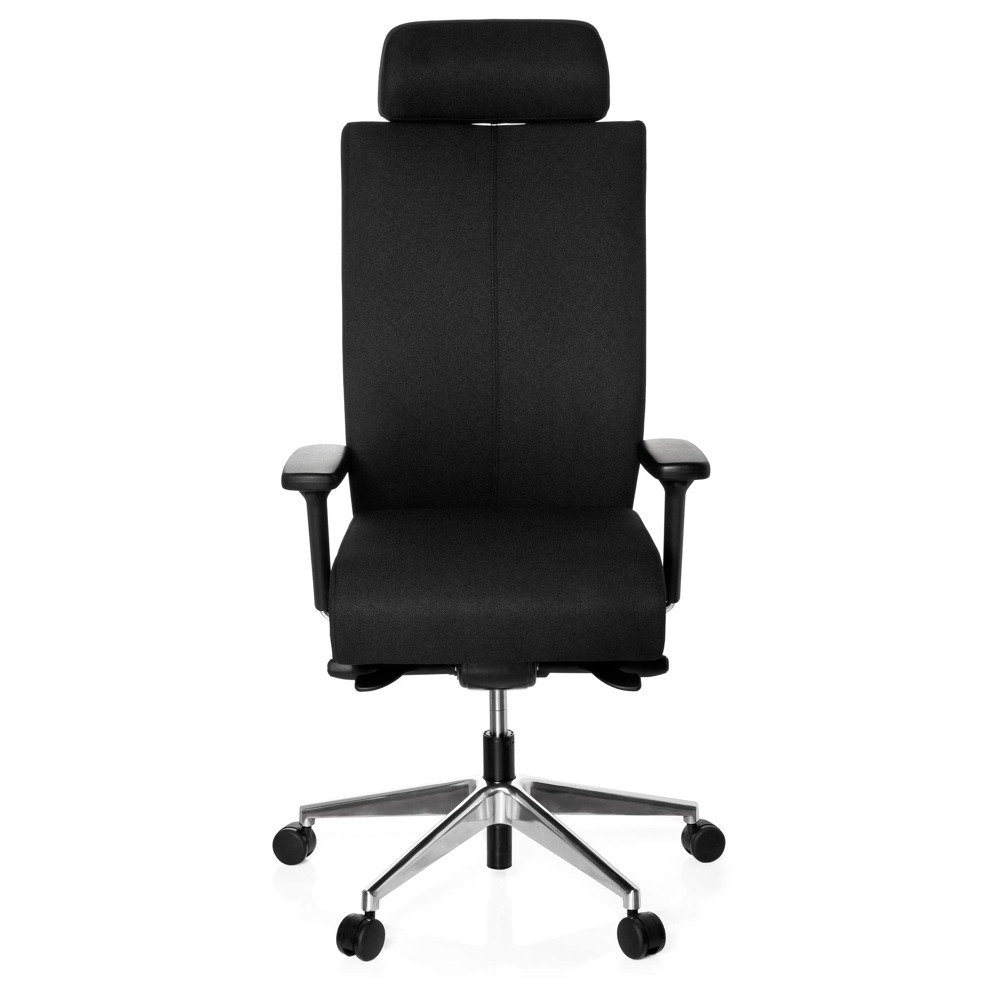 hjh OFFICE 608610 Profi Bürostuhl PRO-TEC XXL Stoff Schwarz Chefsessel ergonomisch, bis 150kg belastbar, hohe Rückenlehne