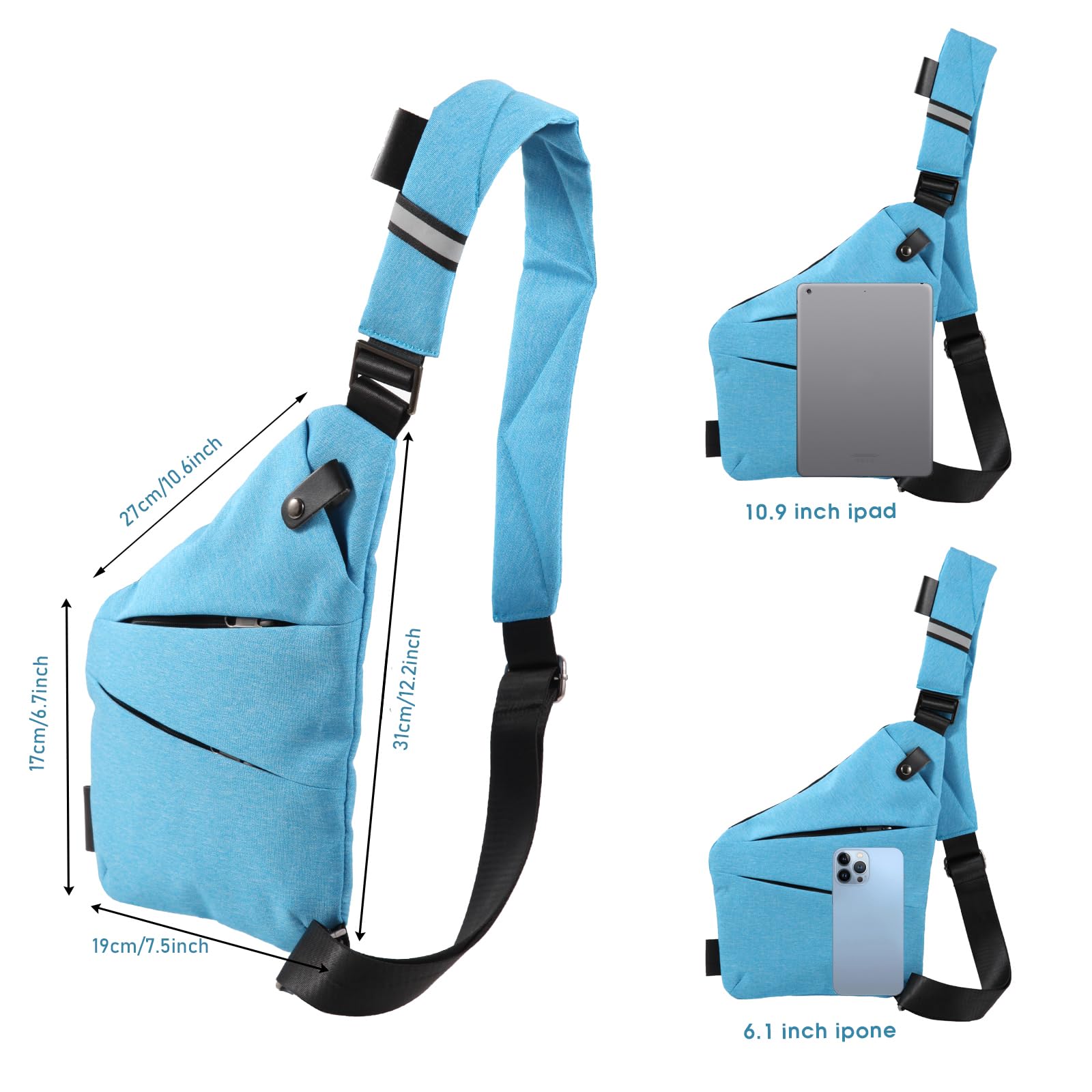 Ovecat Sling Bag Crossbody Spalla Petto Zaino antifurto a ghigliottina, per Uomo Donna