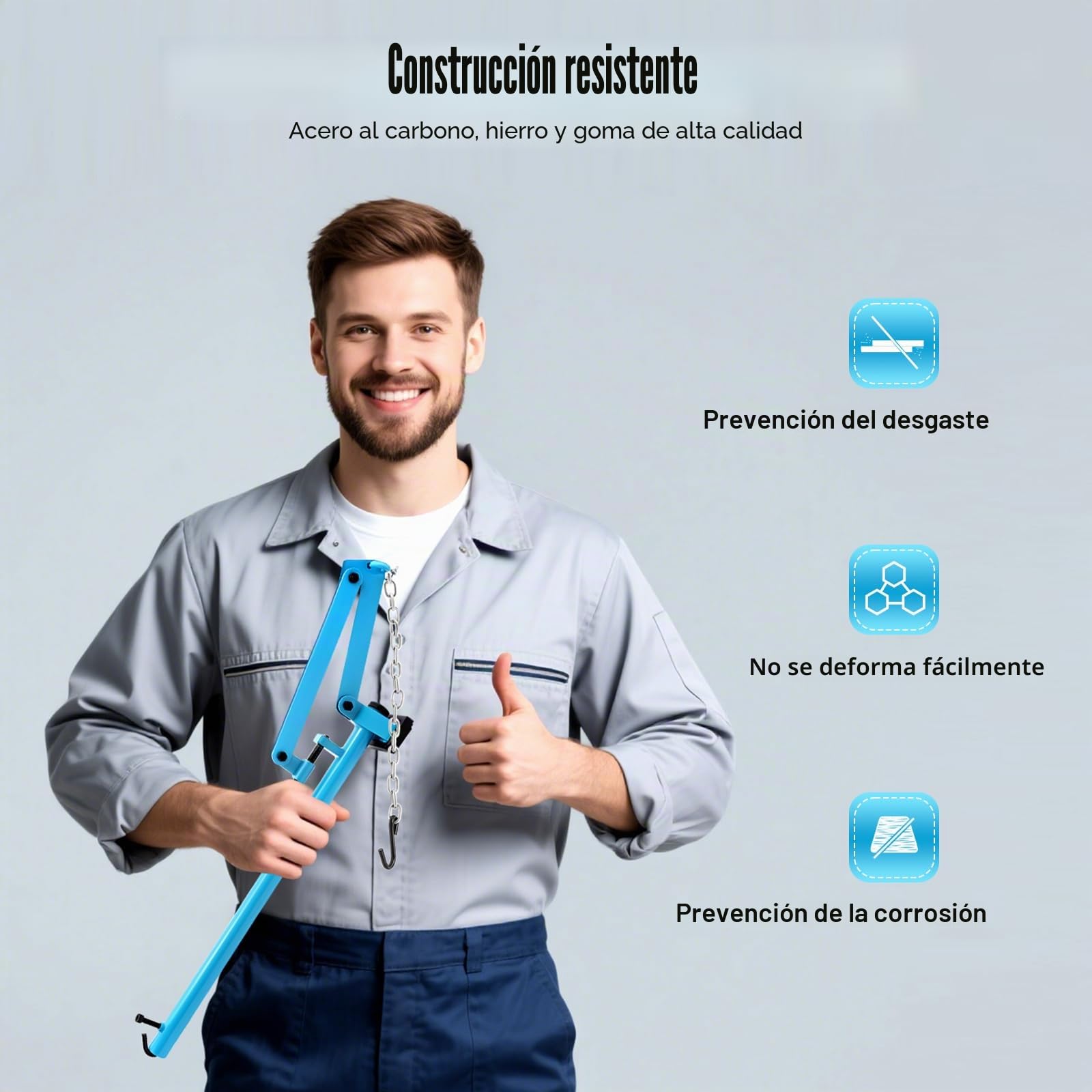 Juego de herramientas para brazo de suspensión, 500 kg, extractor de rótula ajustable con cadena, herramienta para amortiguador y reparación de ejes, universal para coches y camiones (azul)