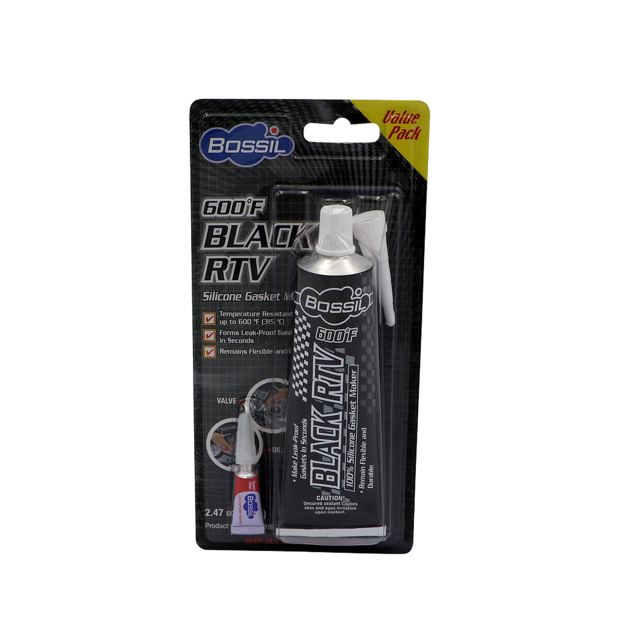 High Temperature 600F (313C) RTV Silicone Gasket Maker & Sealant - Black, 2.47oz/70g