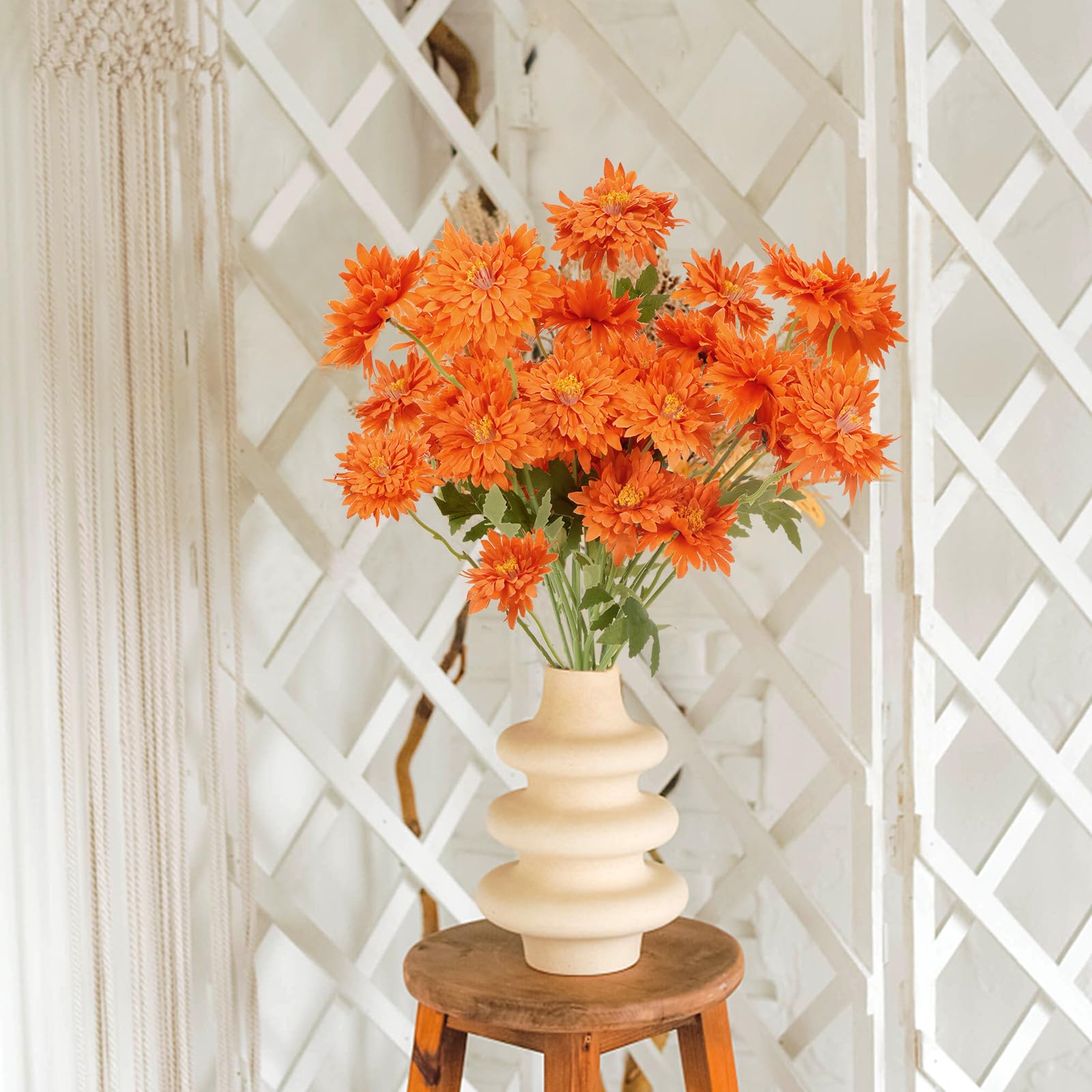 SLFYEE 6PCS Fleurs Artificielles Orange Fleurs Artificielles