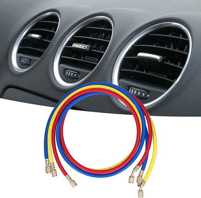 Kit 3 Piezas Manguera Carga AC con Fittings Latón para R22 R134a R410a miniatura 7