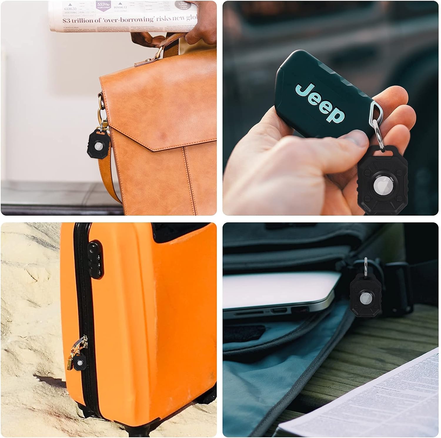 air tag holder for airtag 2 pack secure holder protective cover for air taganti scratch airtag holder with key ring for key backpack bag by not