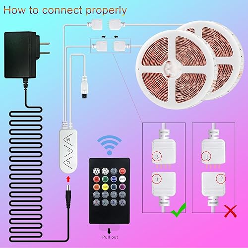 Miniatura 5 de Micomlan 82Ft/25m LED Strip Lights, Music Sync Color Changing RGB LED Strip Built-in Mic, Bluetooth APP Controlled Home Lighting for Living Room