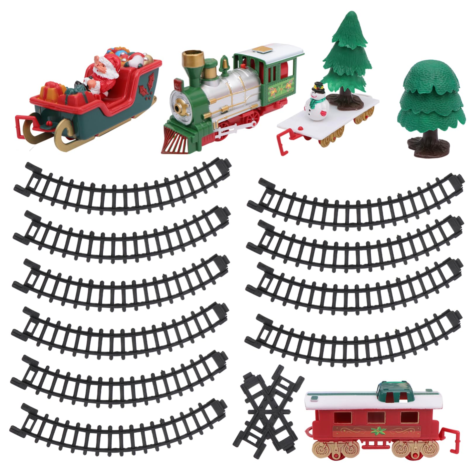 HEMOTON 2 Set Trenino Natalizio Elettrico Design Cartoon Divertente Sviluppo Manuale e Immaginativo Xmas Colori Casuali Colore Casuale