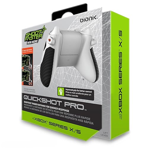 Bionik Quickshot Pro For Xbox Series XS Custom Grip and Dual Trigger locks for Faster Shots and Improved Gameplay