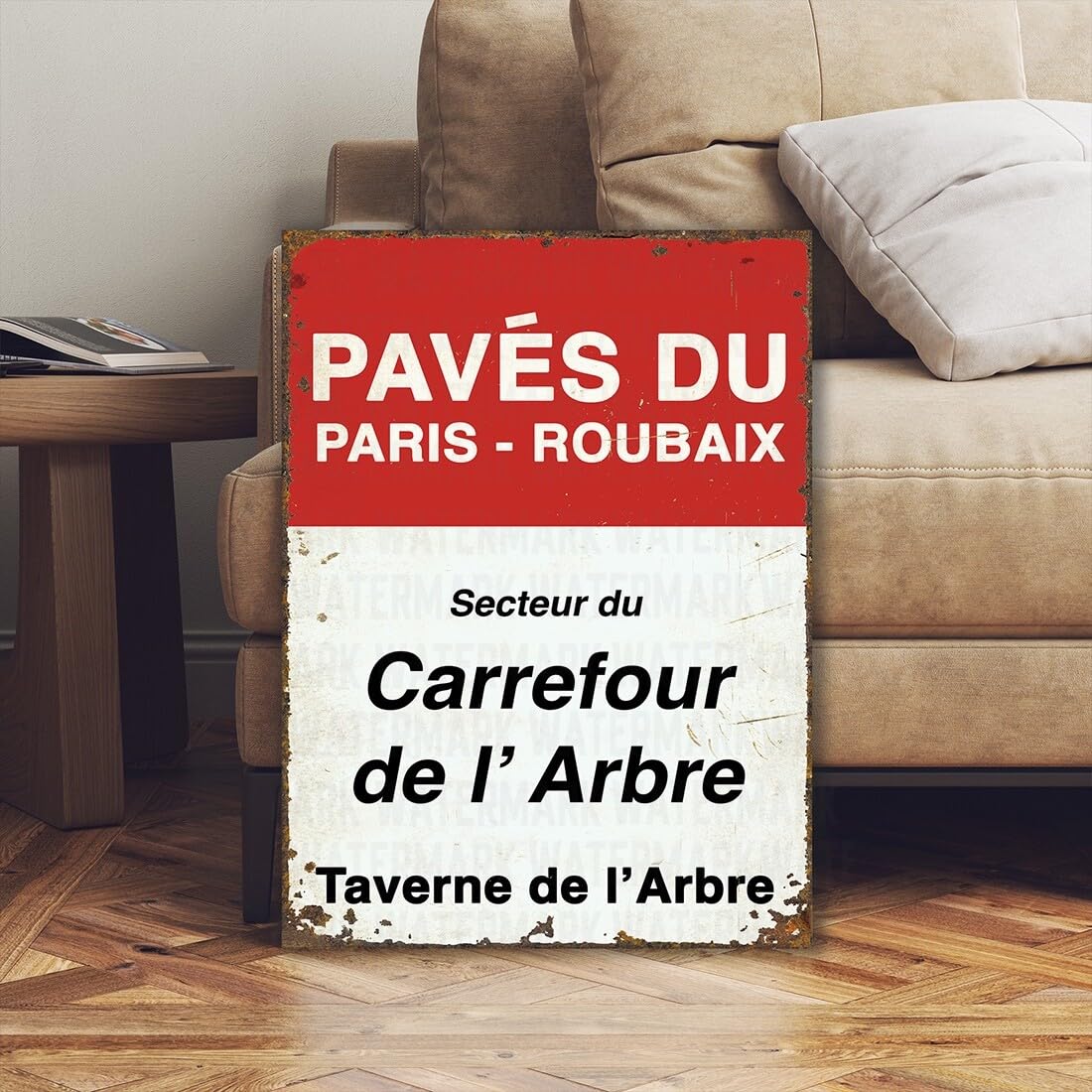 Vintage Style Paris - Roubaix Race Cycling Sign Vintage Metal Sign Plaque Poster 8X12 Inches