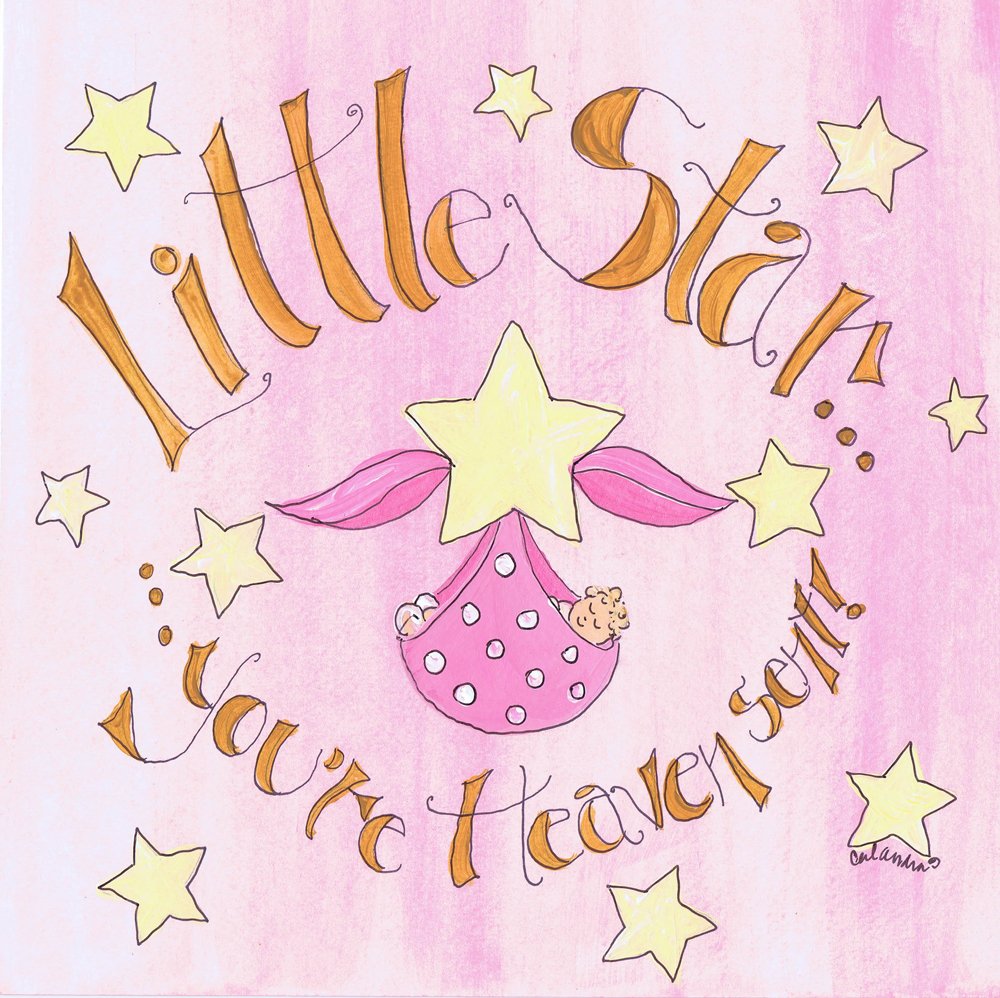 Placa ovalada infantil Little Star un detalle tierno en rosa para dar la bienvenida a tu bebé 3