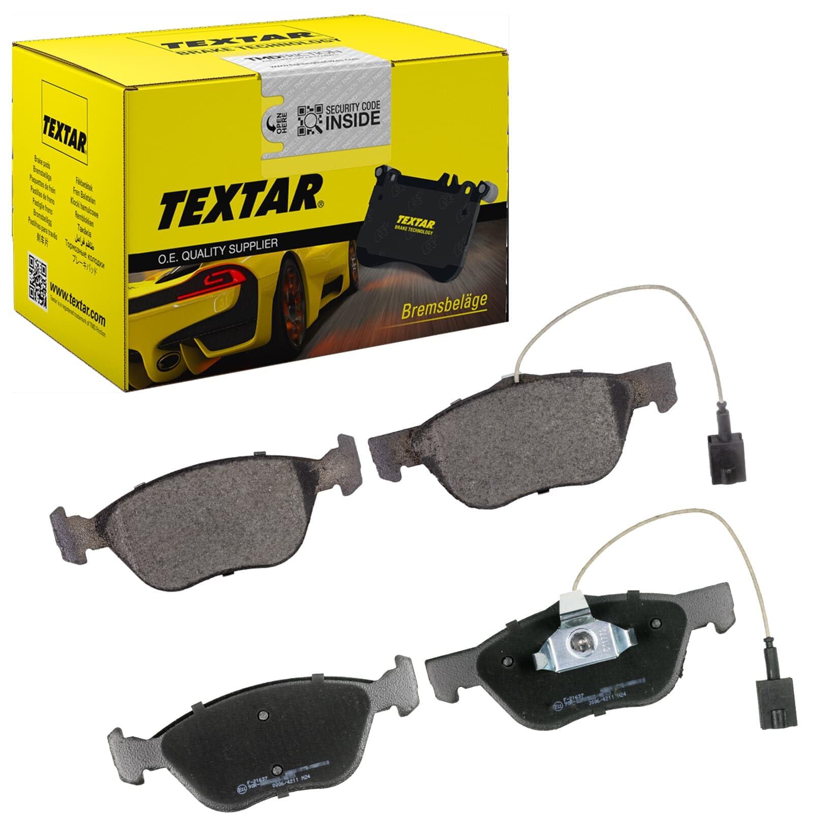 TEXTAR Juego de pastillas de freno Delantero preparado para indicador de desgaste 2166404 Juego de pastillas de freno Compatible con MERCEDES-BENZ Clase C Sedán W202 SLK R170 Clase E Sedán W210