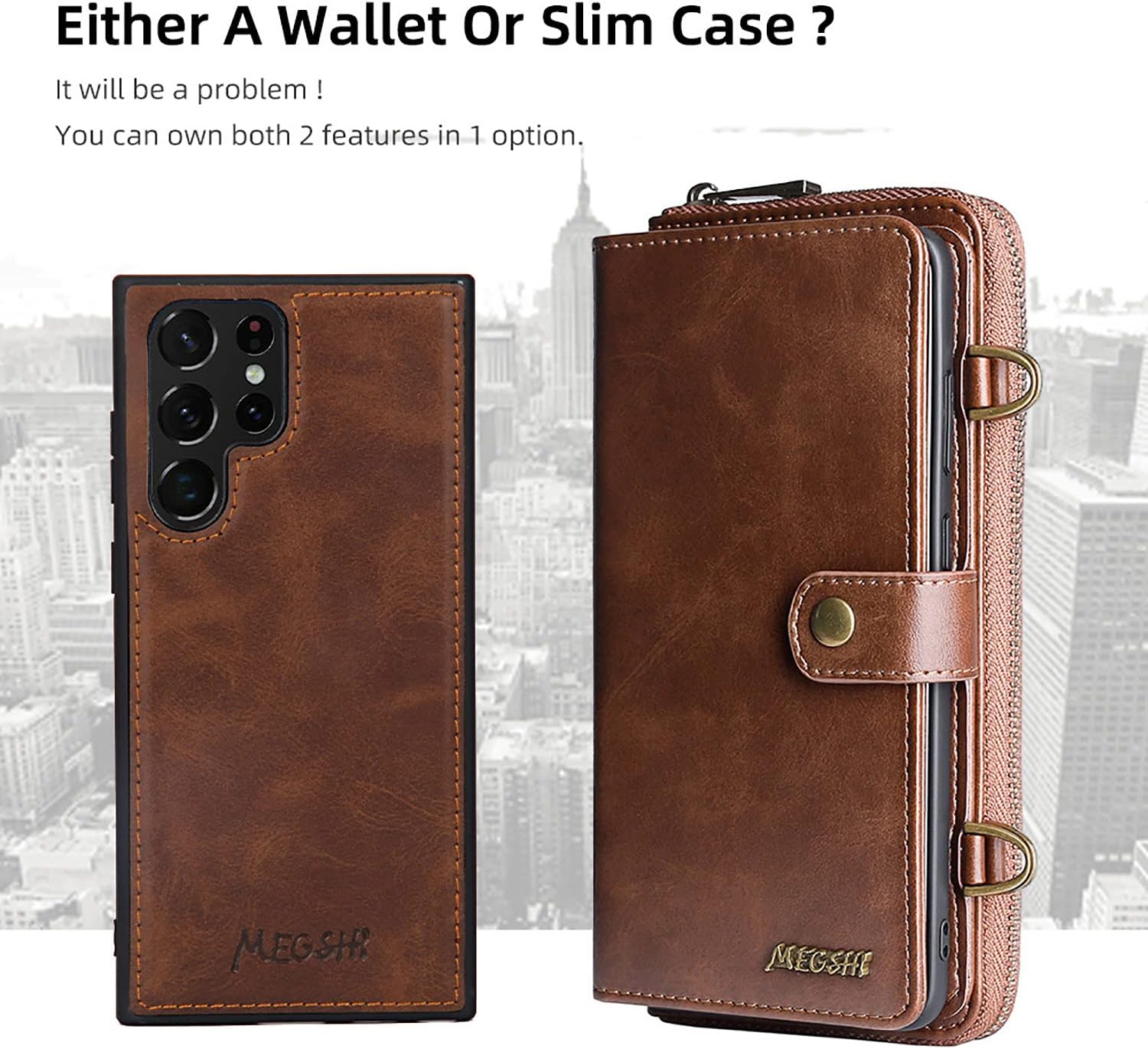 Crossbody Wallet Case Compatible with Samsung Galaxy A71 5G Leather Purse Phone Case with Card Holder & Strap Magnetic Flip PU Kickstand Cover for Women Men(Brown)