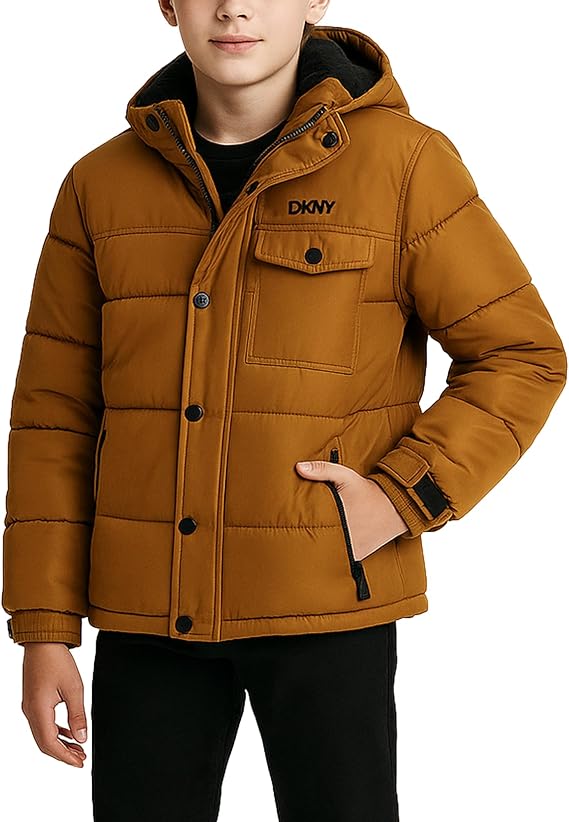 Amazon.com: DKNY Boys Puffer Jacket - Heavyweight Sherpa Lined Quilted Parka Winter Coat - Water Resistant Insulated Kids Winter Jacket, Size 4, Black: Clothing, Shoes & Jewelry
