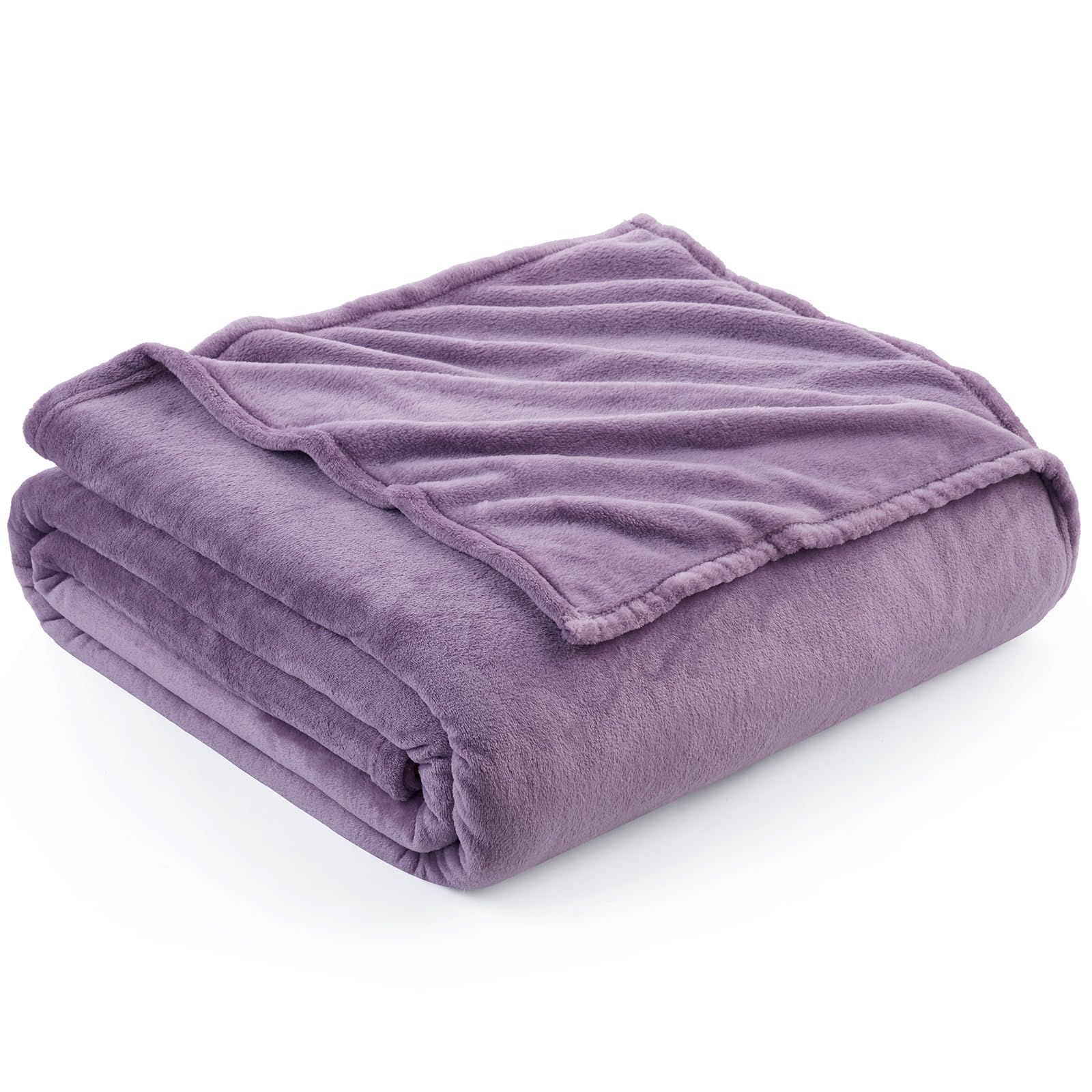 EHEYCIGA Fleece Blanket Dusty Purple Throws for Sofas Fluffy Warm Soft Blanket for Bed Settees Armchairs, Fit All Season, Single, 130x165cm