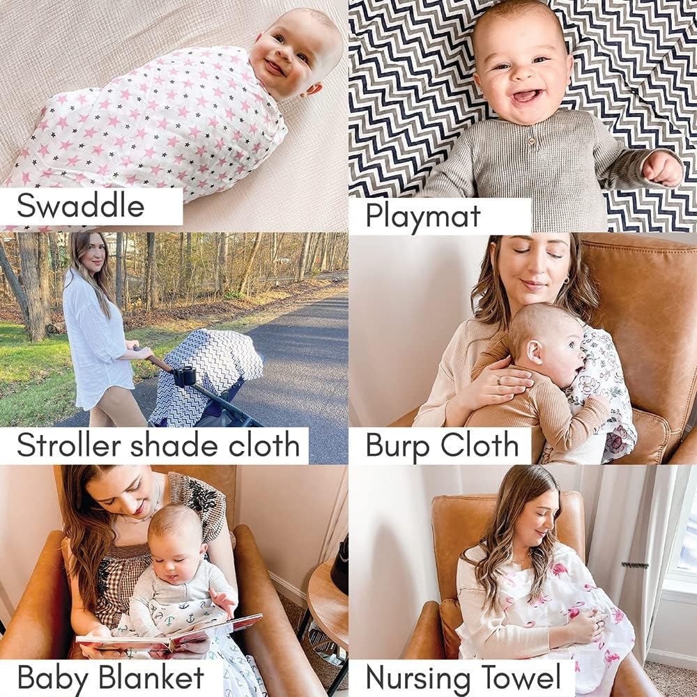 KmCho Muslin Cloth for New Born Baby, Ultra Soft Cotton Swaddle for New Born Baby, Breathable Baby Swaddle Wrap for New Born Essentials 4